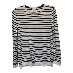 Market & Spruce Black and White Crew Neck Sweater - Size S